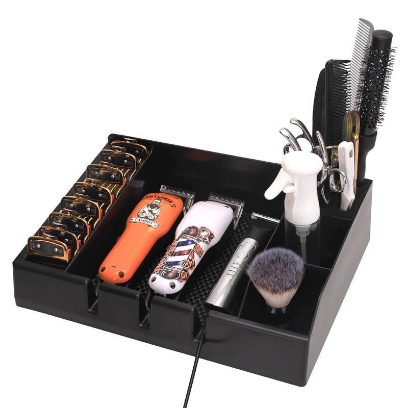 BarberTop Barber Clippers Tray Station Hair Trimmer Holder Multifunctional Razors Case Stylist Hairdressing Combs Clips Scissors Holder(12.87" X 8.9") - Image 1